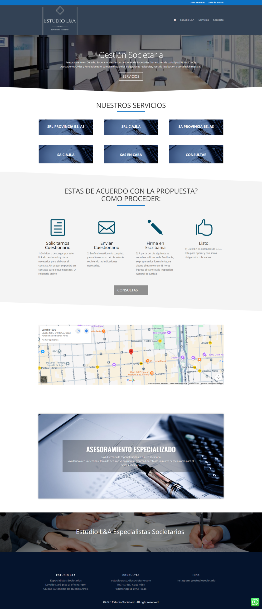 Vista completa del proyecto Estudio Societario