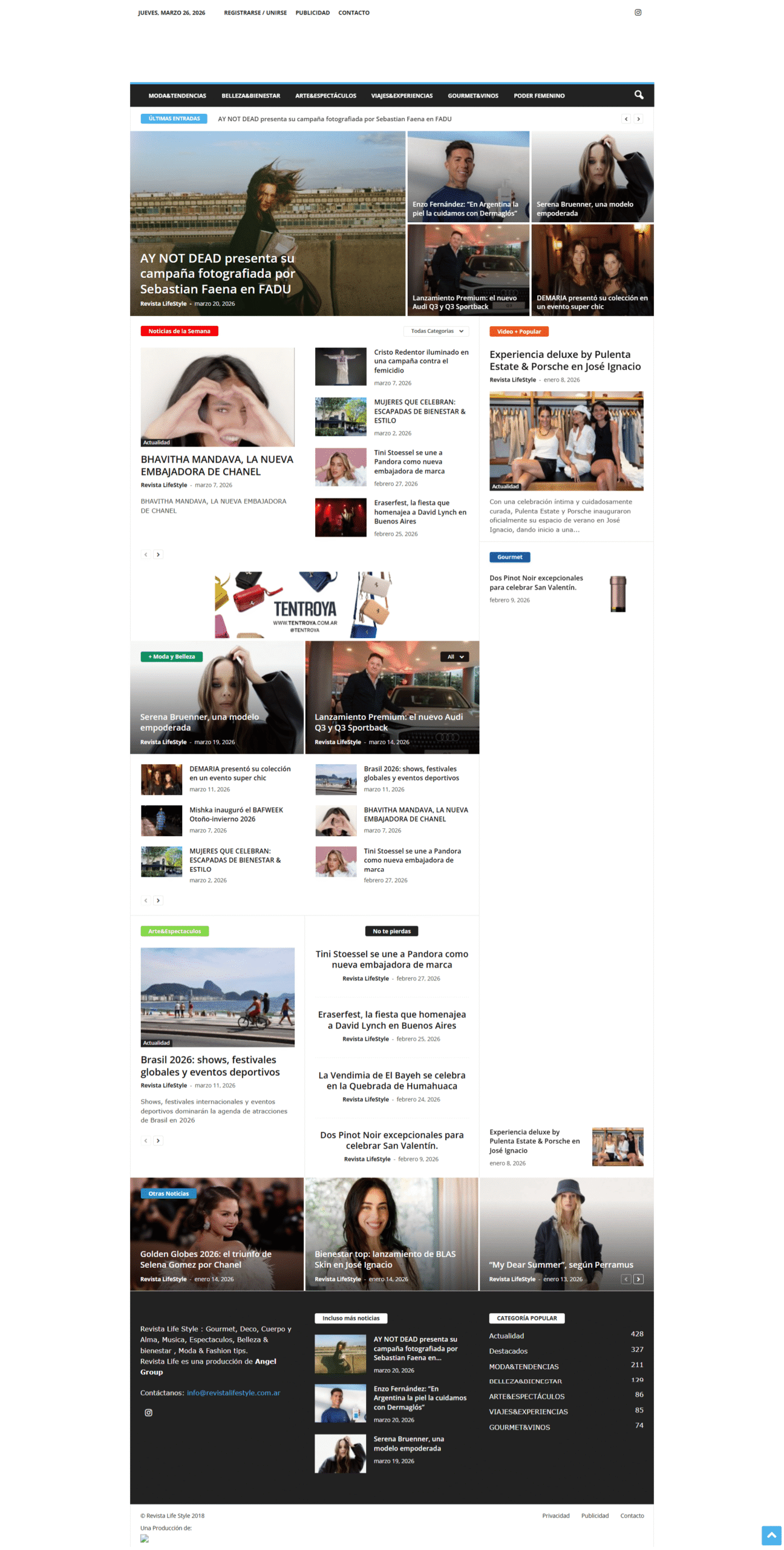Vista completa del proyecto Revista Lifestyle