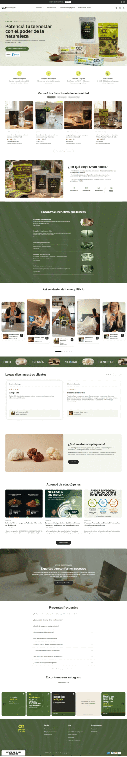 Vista completa del proyecto Smart Foods