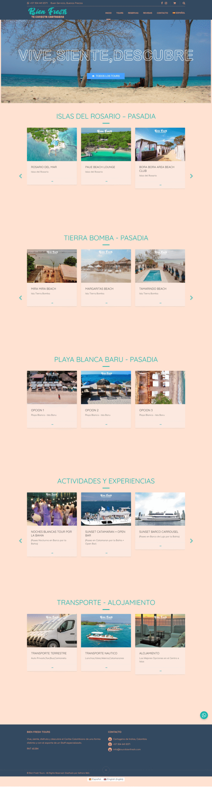 Vista completa del proyecto Bien Fresh Tours